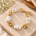 AABHA KAUMUDI. Baroque Pearl & Gold Bracelet