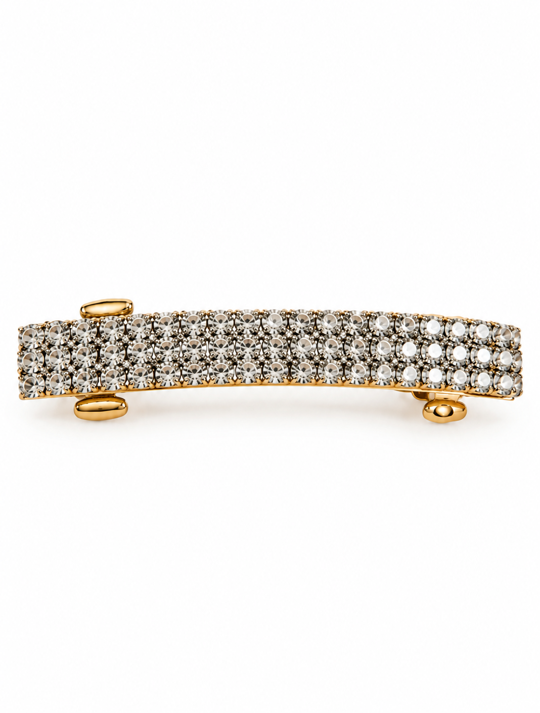 AABHA HIRANYA  White Crystal Gold Barrette Hair Clip