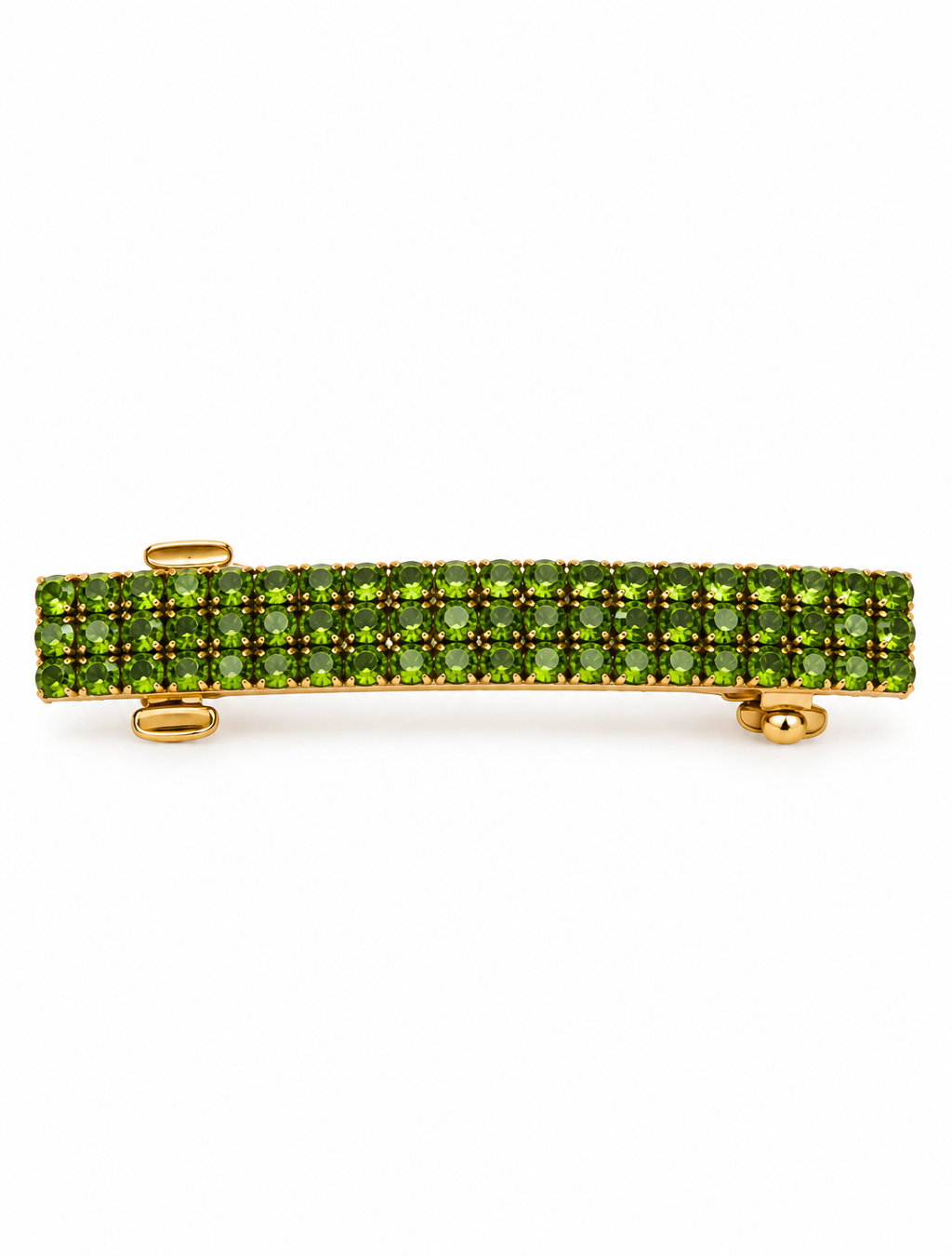 AABHA HARITKA Green Crystal Gold Barrette Hair Clip