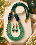 AABHA HARIT  26 inch Long Green Onyx Stone Beads Mala